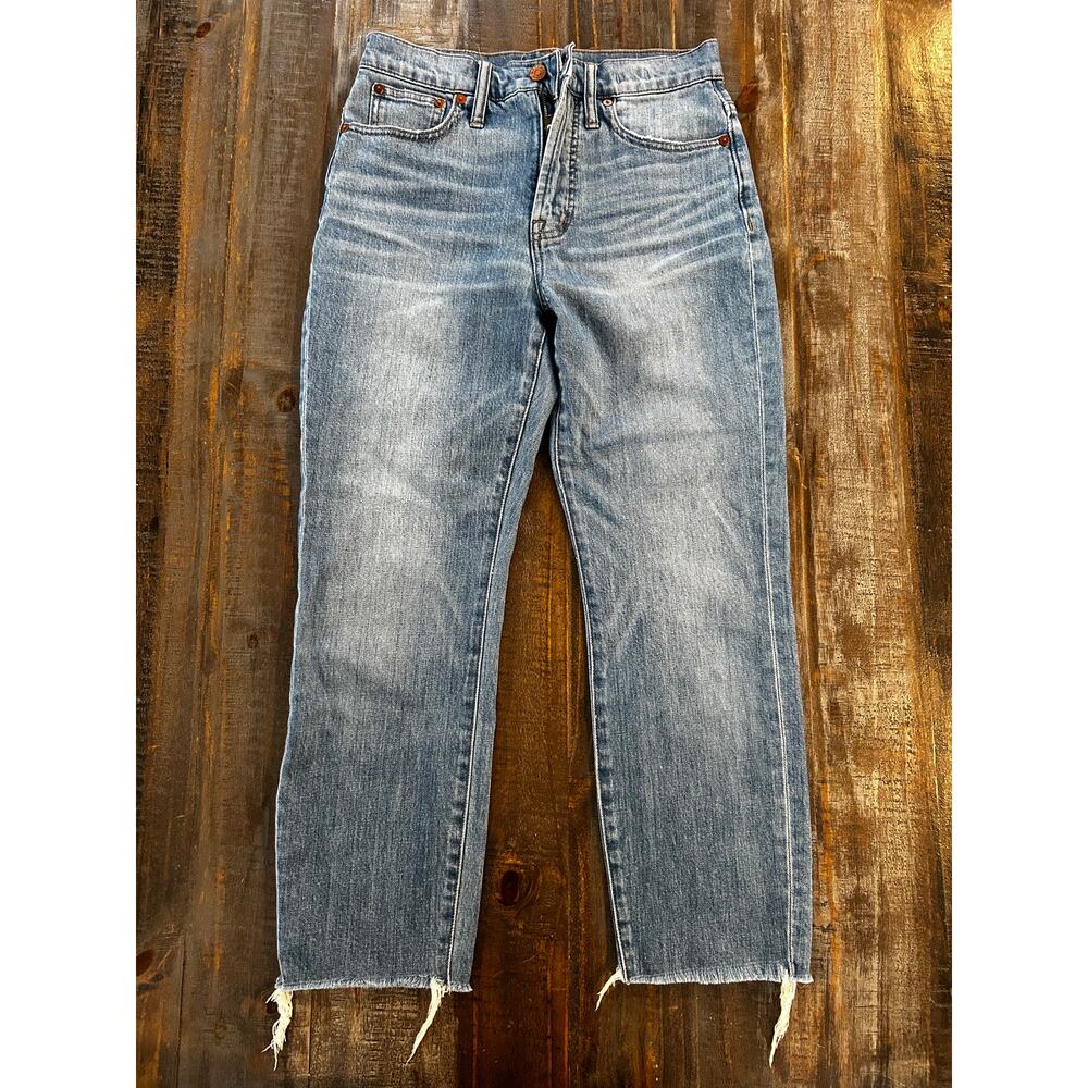 Madewell The Perfect Vintage Jeans Size 27 Distresses Raw Hem Medium Light